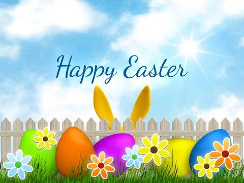 A easter graphic with happy easter Illustration of a easter graphic with h... Photos
