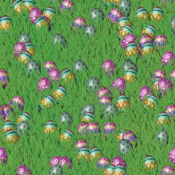 Easter grass with eggs seamless texture Illustrazione stock
