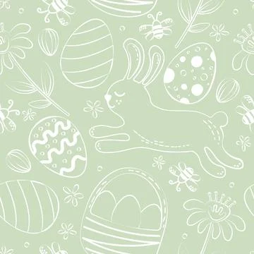 Easter green pattern in traditional ornaments vector Stockillustratie