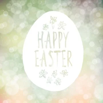 Easter Greeting on Abstract Spring Bokeh Vector Background Stock Illustration