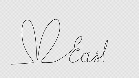 Easter greeting and rabbit ears, one line drawing animation. Video clip with alp Stock Footage 264902923