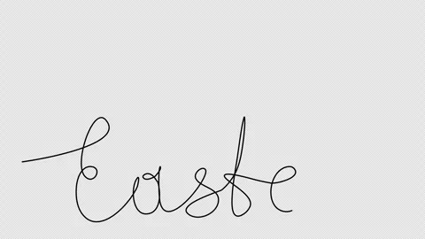 Easter greeting and rabbit ears, one line drawing animation. Video clip with alp Stock Footage 264904603
