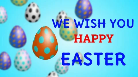 Easter greeting background with floating agg animation Stock Footage 234106153