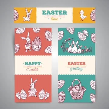 Easter greeting banners Stock Illustration
