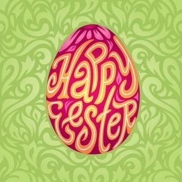 Easter greeting card background text in Easter egg Stock Illustration