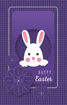 Easter greeting card with cute easter bunny Stock Illustration