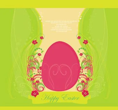 Easter greeting card with decorative egg 库存插图