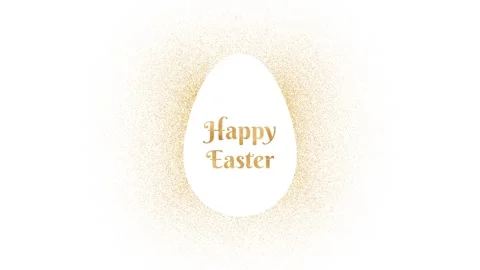 Easter greeting card design, decorative golden text on softly textured pastel Video stock 297584525