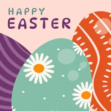 Easter greeting card. Easter design with colorful eggs. Illustrazione stock