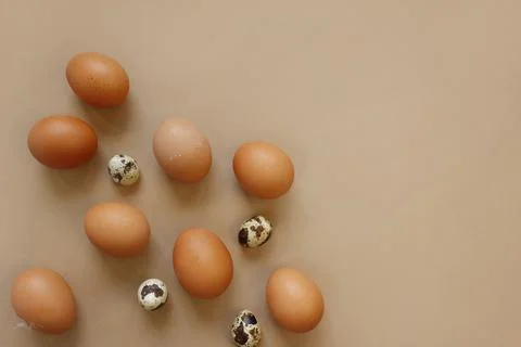 Easter greeting card with easter eggs mock up over blue background. Stock Photos