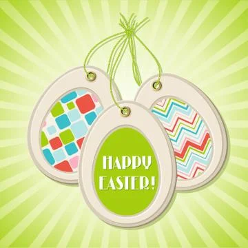 Easter greeting card with eggs 스톡 일러스트