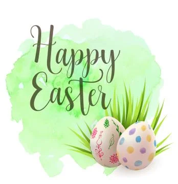 Easter greeting card with eggs Stock Illustration