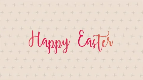 Easter greeting card happy easter in red cursive on beige background with dot 動画素材 258728238