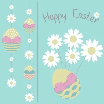 Easter Greeting Card with "Happy Easter!" phrase Stock Illustration
