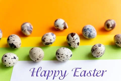 Easter greeting card. Happy Easter text. Beautiful postcard, seasons greetings Stock Photos