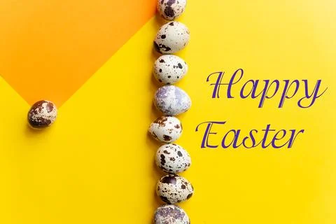 Easter greeting card. Happy Easter text. Beautiful postcard, seasons greetings Foto stock