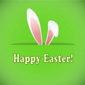Easter greeting card with rabbit ears, stock vector illustration Illustrazione stock