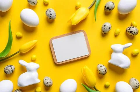 Easter greeting card template Stock Photos