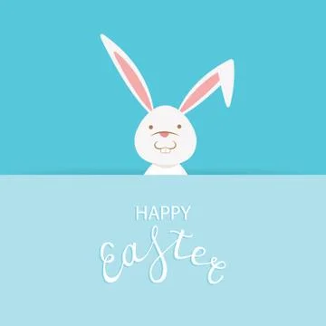 Easter greeting card with text happy easter Stock Illustration