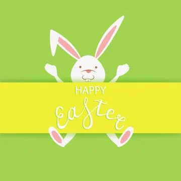 Easter greeting card with text happy easter Stock Illustration