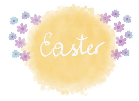 Easter greeting card with word easter. Stock Photos