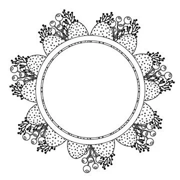 Easter greeting frame.Vector illustration with flowers and Easter eggs. Happy Stock Illustration