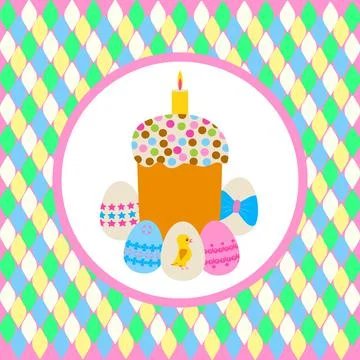 Easter greeting postcard Stock Illustration