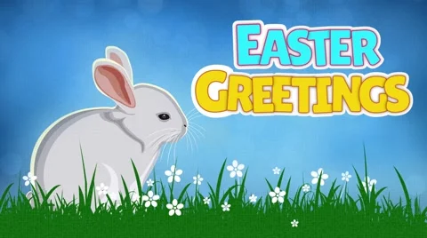 Easter Greetings Bunny Twitch Loop Stock Footage 60817729