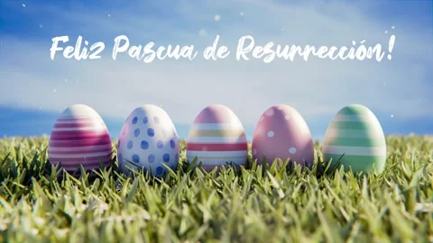 Easter greetings, Happy Easter and Easter eggs Stock Footage 167383777