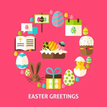 Easter Greetings Postcard Stock Illustration