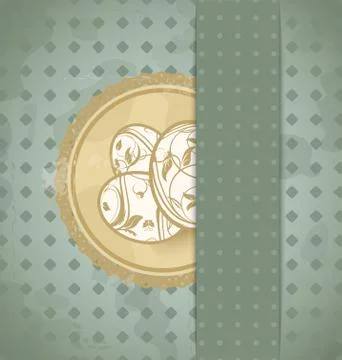 Easter grunge card with eggs 库存插图