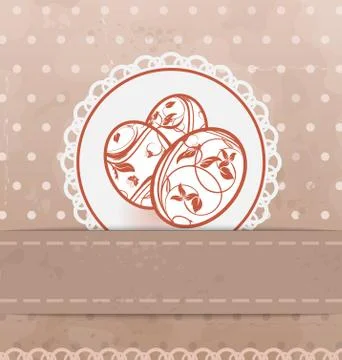 Easter grunge card with eggs Stock Illustration
