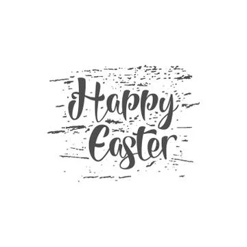 Easter grunge sign - Happy Easter. Easter wish overlay, lettering label design Stock Illustration