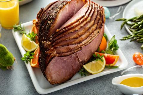 Easter ham for brunch Stock Photos