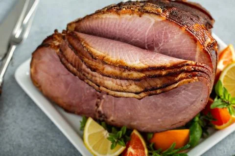Easter ham for brunch Stock Photos