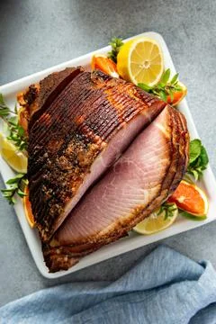 Easter ham for brunch Stock Photos