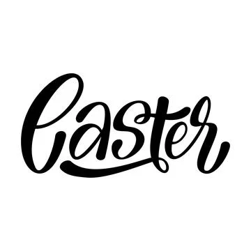 Easter hand drawn calligraphy and lettering spring poster. Illustrazione stock