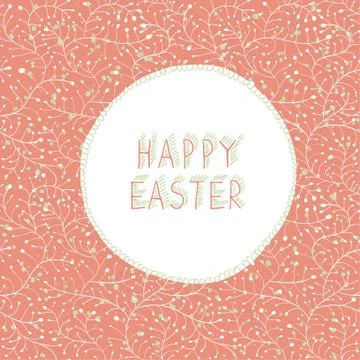 Easter Hand-drawn Card Stock Illustration