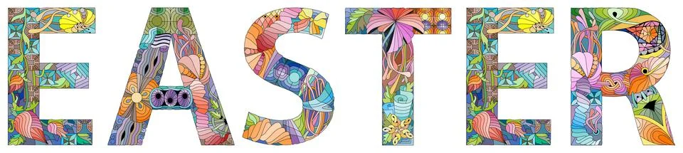 Easter hand drawn modern design vector illustration. Illustration