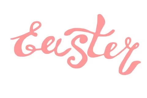 EASTER - handwritten modern calligraphy design illustration. Vector pink red  Stockillustratie