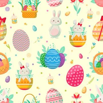 Easter, Happy Easter, seamless pattern 스톡 일러스트