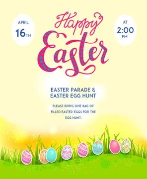 Easter happy eggs Stock Illustration