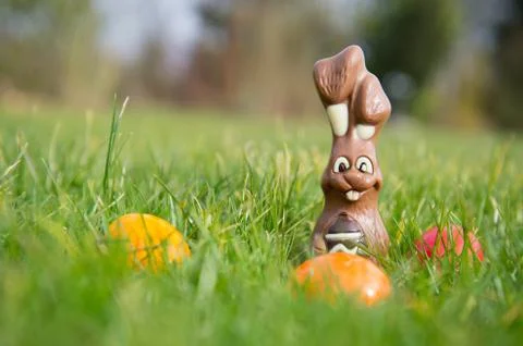 Easter hare with eggs Foto stock