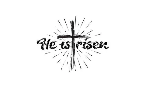 Easter. He is risen lettering. Christian typography poster. Stock Illustration