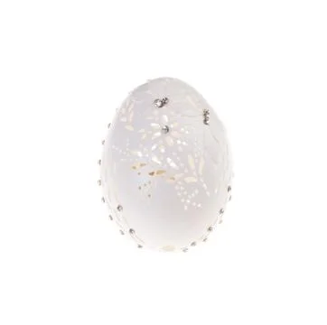 Easter hen's egg with carving. Stock Photos