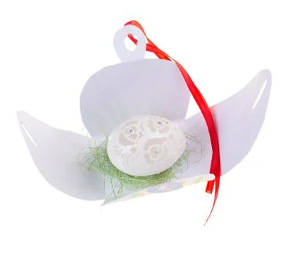 Easter hen's egg with carving. Stock Photos