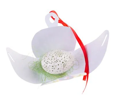 Easter hen's egg with carving. Stock Photos