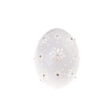 Easter hen's egg with carving. Fotos Stock