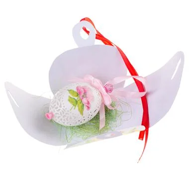 Easter hen's egg with carving. Stock Photos