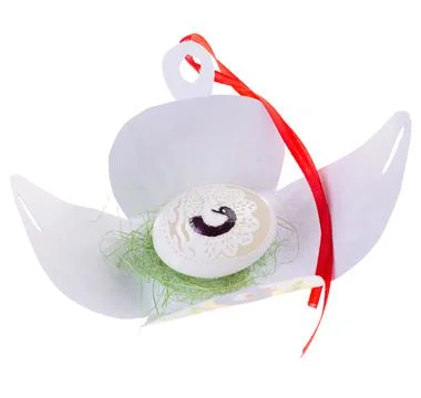 Easter hen's egg with carving. Stock Photos
